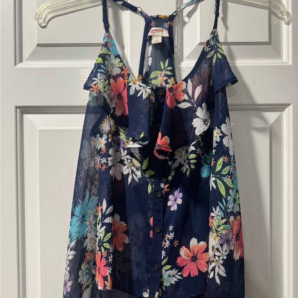 Arizona Jean Company Navy Floral Camisole